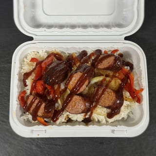 Sausage, onions & pepper bowl